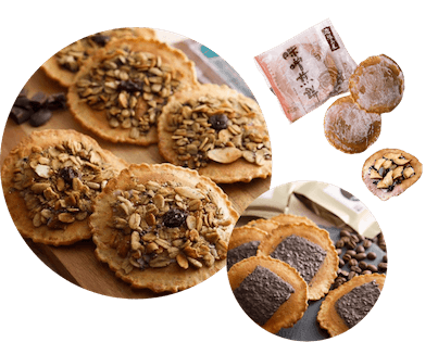 創業明治41年の老舗菓子店が作る自家製味噌を練りこんだ味噌煎餅です。