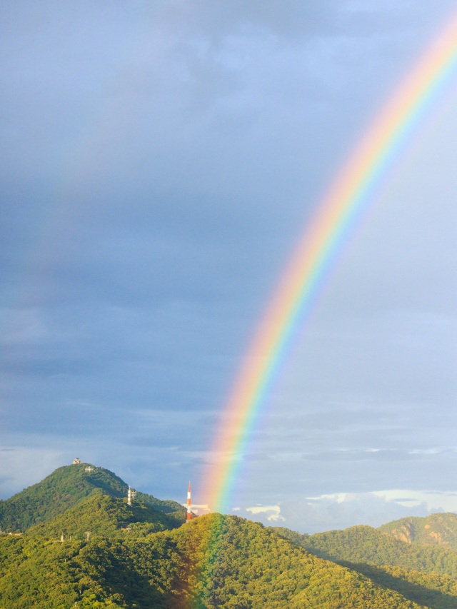 金華山に掛かる虹＠takataro0720