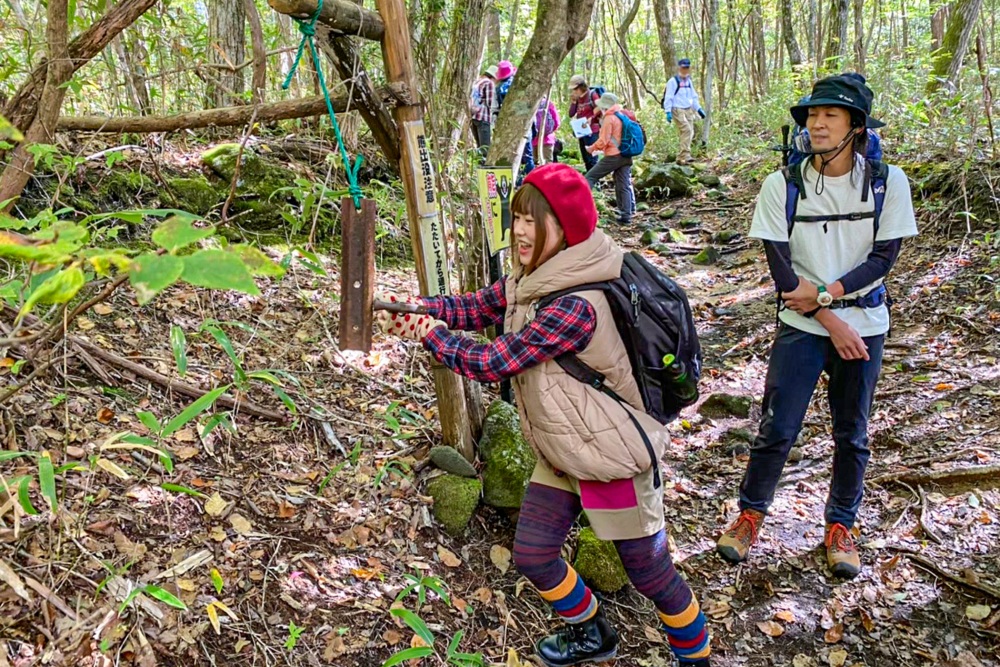 森林鉄道のレールを熊除けに