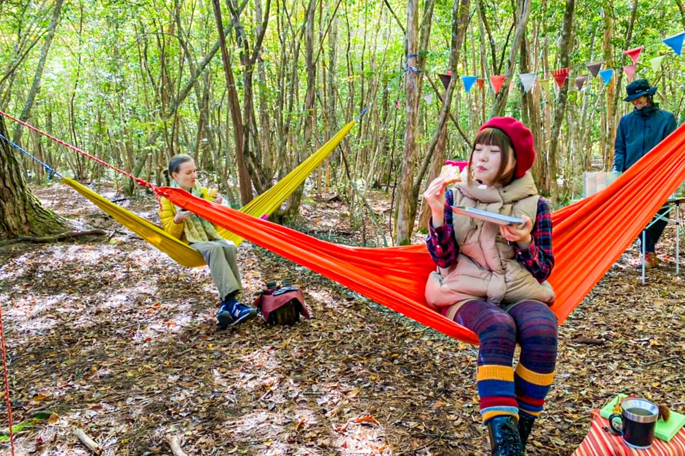 ハンモックでホットサンドを