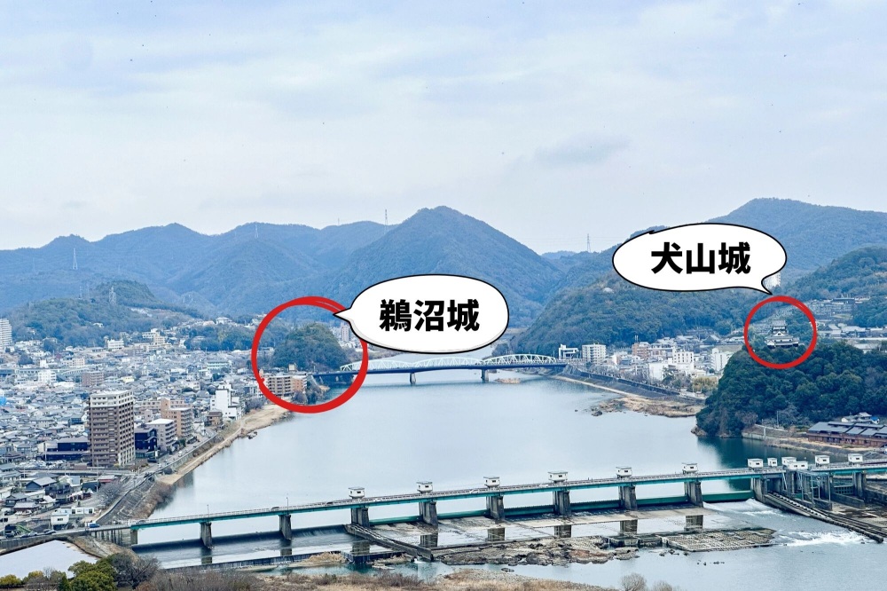 犬山城と鵜沼城(拡大)