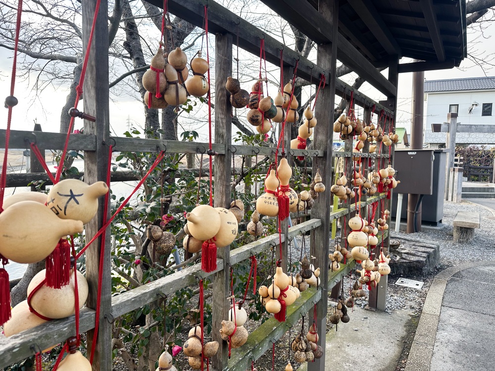 秀吉の馬印、千成びょうたんにちなんだ出世ひょうたん。資料館内で購入できる。