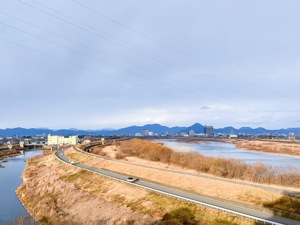 金華山(岐阜城)が見える