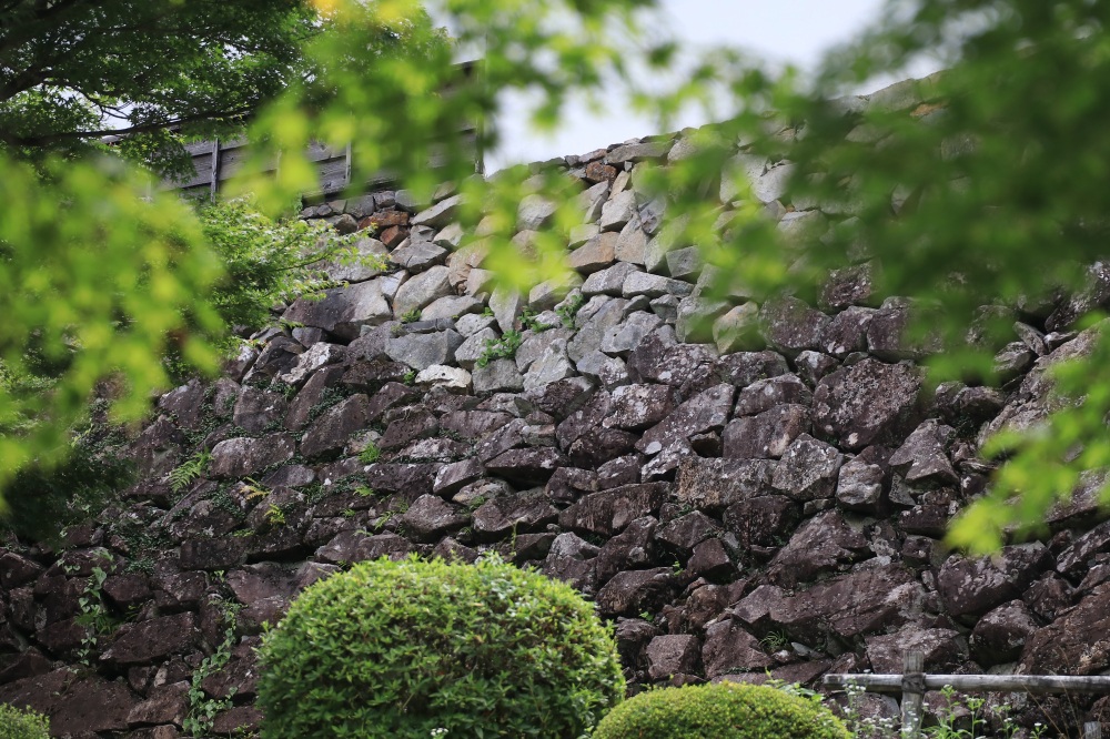 山上に整然と積まれた、見事な石垣