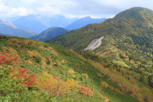 紅葉彩る天空の稜線、平湯尾根を歩く