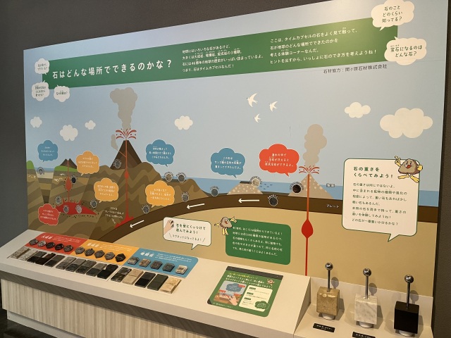 実際に石を手に取ってたのしく勉強できます。