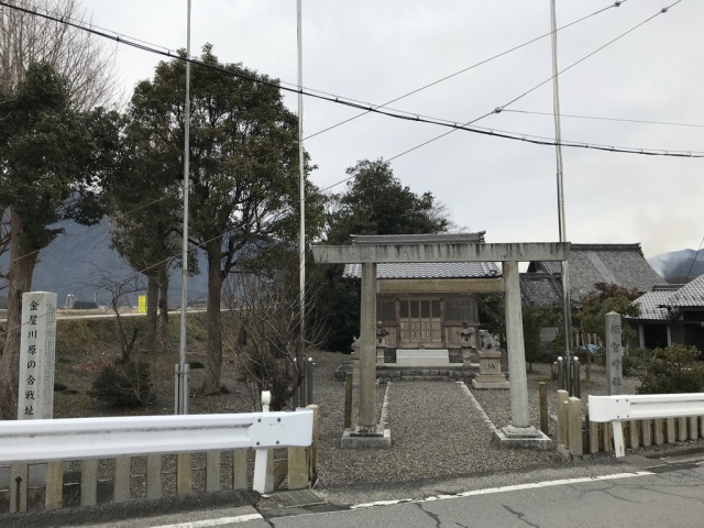 金屋川原の合戦址　須賀神社・正覚寺