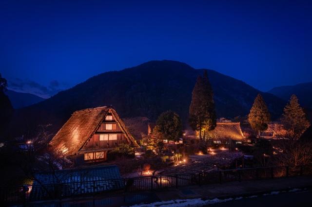 下呂温泉合掌村　冬のライトアップ